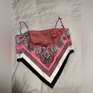 Arjungo Paisley Print Tie Back Bandana Top